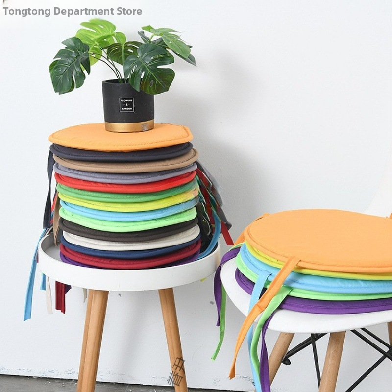 Podsedák na stoličku – kruhový textilný podsedák, polyester, jednofarebný vzor, pre reštaurácie/kancelárie, moderný jednoduchý štýl
