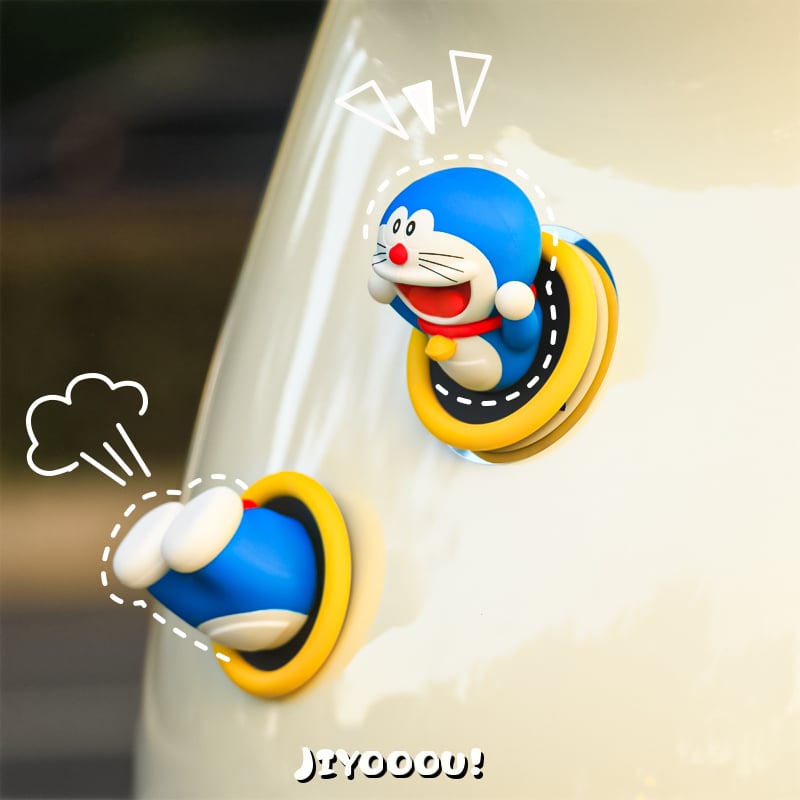 Автомобилен интериорен 3D декор с котка и мечка — PVC, карикатурен стил, марка Ziqi, код Zq-ddm1