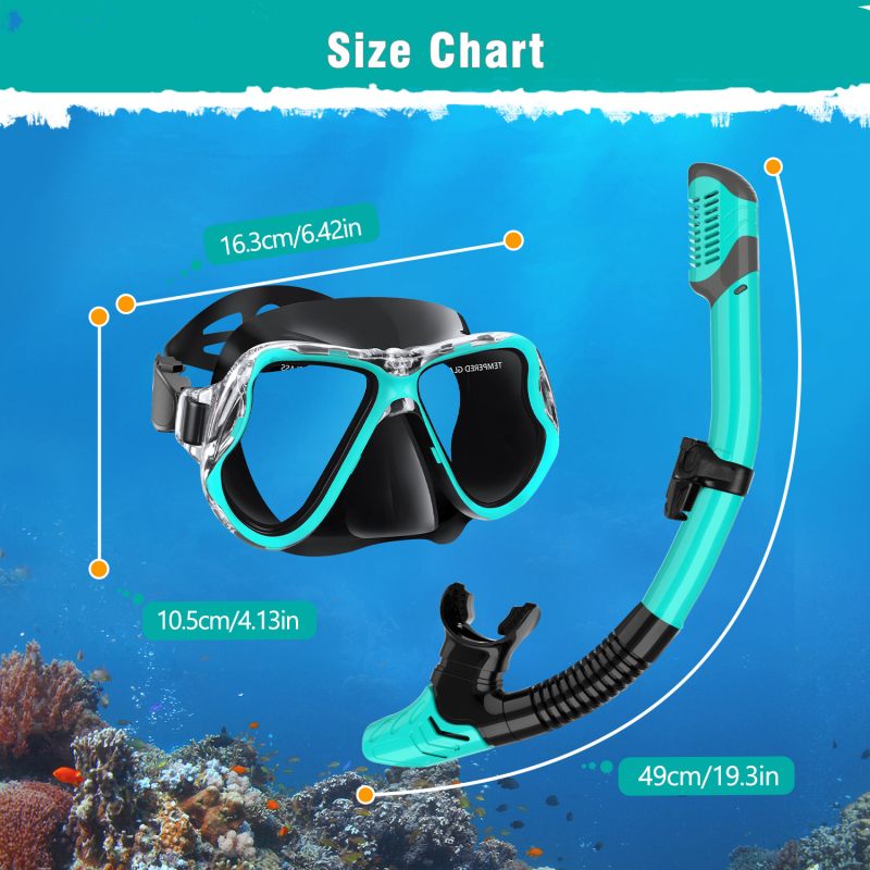 Set za ronjenje: maska za ronjenje i snorkel, PC + silikon, Model 308, prelaz granica ekskluzivni izvor opskrbe, Certifikacija izvoza: kontaktirajte službu za korisnike