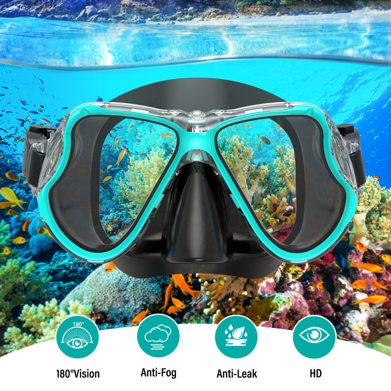 Set za ronjenje: maska za ronjenje i snorkel, PC + silikon, Model 308, prelaz granica ekskluzivni izvor opskrbe, Certifikacija izvoza: kontaktirajte službu za korisnike