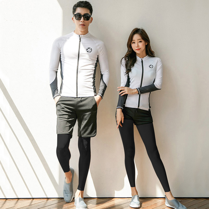 Unisex set za ronjenje: gornji dio i hlače s dugim rukavima, prozračan, zaštita od sunca, pogodan za ronjenje, jednobojni uzorak