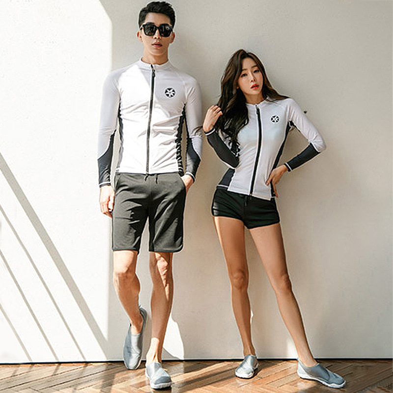 Unisex set za ronjenje: gornji dio i hlače s dugim rukavima, prozračan, zaštita od sunca, pogodan za ronjenje, jednobojni uzorak