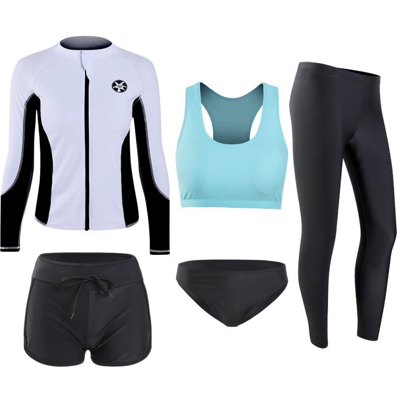 Unisex set za ronjenje: gornji dio i hlače s dugim rukavima, prozračan, zaštita od sunca, pogodan za ronjenje, jednobojni uzorak