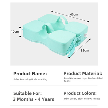 Nafukovací plávací kruh pre bábätká s ochranou proti prevráteniu pod pažou, vhodný na plávanie a kúpanie