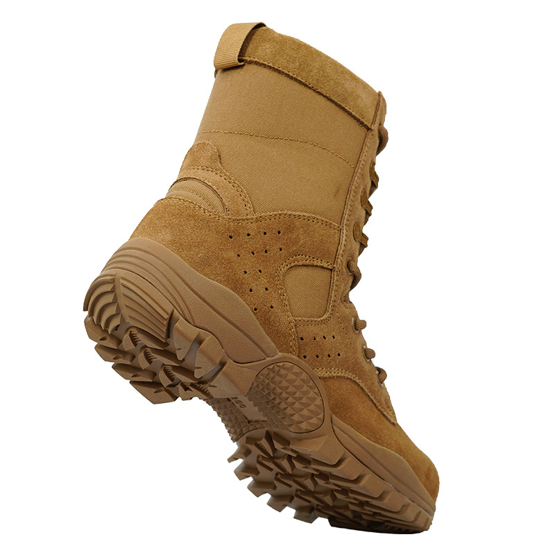 Ghete de antrenament – unisex, pentru toate vârstele, încălțăminte outdoor de tip militar, SH-005, partea superioară din nubuc de piele de vițel, pentru fitness, ciclism, drumeții și camping