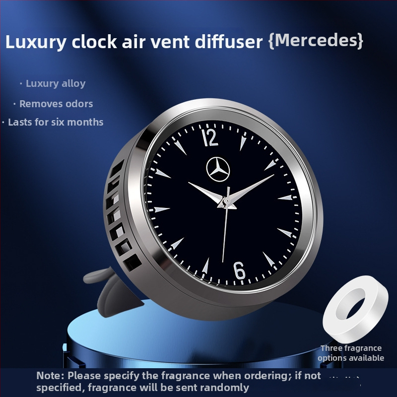 Novi luksuzni difuzor mirisa za automobil, u obliku sata za ventilaciju, lagani miris, dekorativni unutarnji dodatak