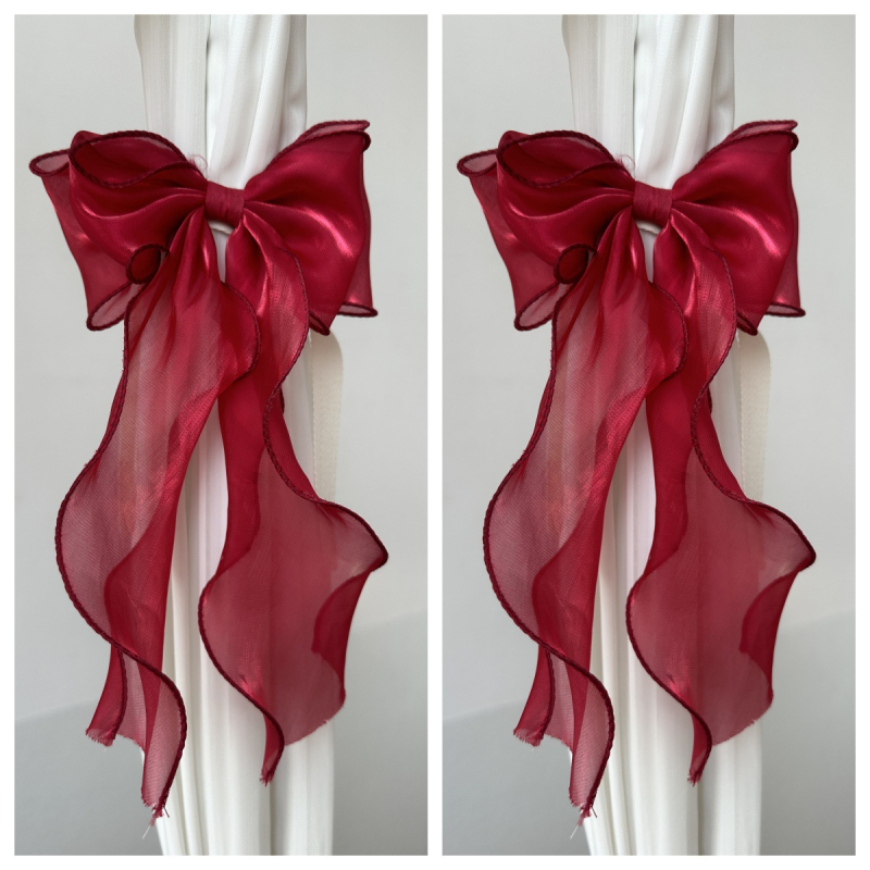 Dantelă pentru perdea cu fundață perlată și nod de mărgele, decor pentru perdele din plasă, personalizabil, stil nou chinezesc