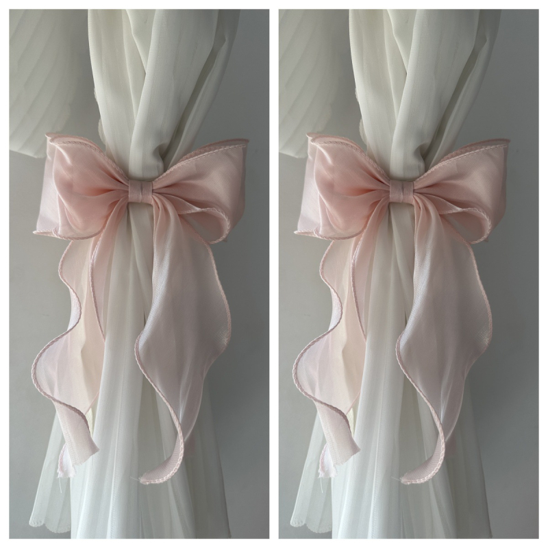 Dantelă pentru perdea cu fundață perlată și nod de mărgele, decor pentru perdele din plasă, personalizabil, stil nou chinezesc