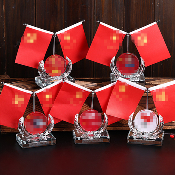 Автомобилна украса с национален флаг, метал и кристал, опростен стил, без персонализация, за украса