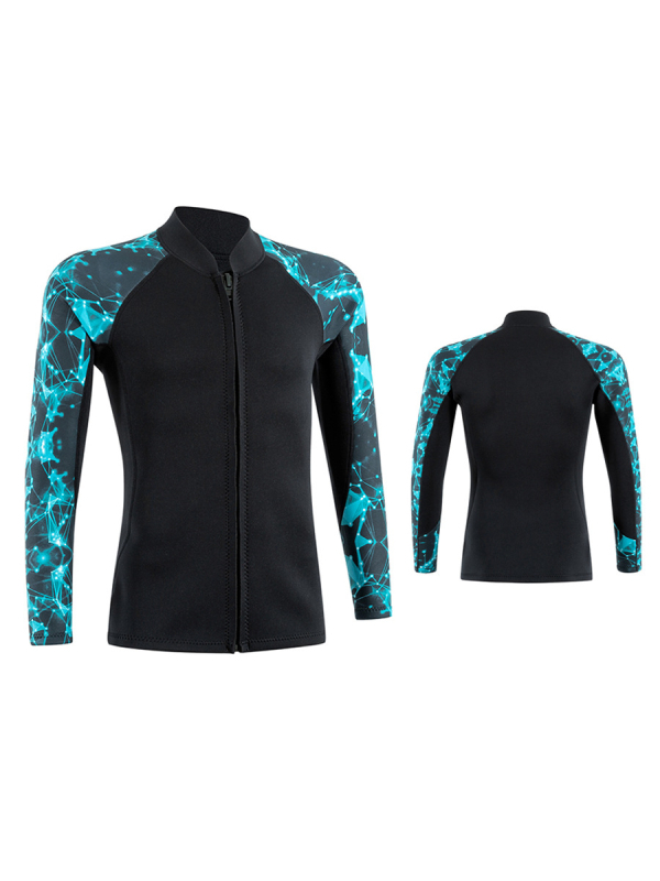 2 mm neoprenski diving top – kamuflažni uzorak, dugi rukavi, unisex, topao za ronjenje, plivanje i snorkeling