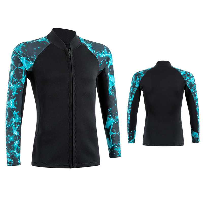 2 mm neoprenski diving top – kamuflažni uzorak, dugi rukavi, unisex, topao za ronjenje, plivanje i snorkeling