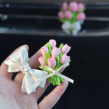 Tulip Bow auto difuzor za aromu, difuzijski kamen, klip za izlaz zraka, jasmin miris, sadržaj 5–10 ml, vrijeme isparavanja 31–60 dana