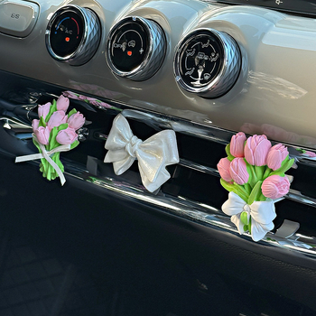 Tulip Bow auto difuzor za aromu, difuzijski kamen, klip za izlaz zraka, jasmin miris, sadržaj 5–10 ml, vrijeme isparavanja 31–60 dana