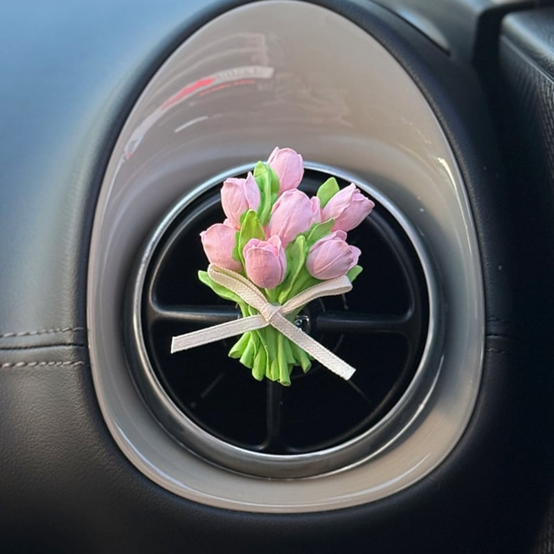 Tulip Bow auto difuzor za aromu, difuzijski kamen, klip za izlaz zraka, jasmin miris, sadržaj 5–10 ml, vrijeme isparavanja 31–60 dana