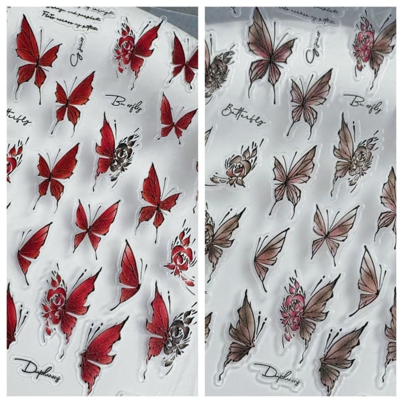 Körömdíszítő matricák akvarell pillangó mintával, egyszerű stílus (Matricák; Ajándék: Üzleti ajándékok; IP: Nem engedélyezett)