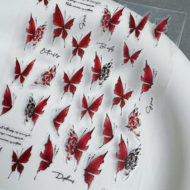 Körömdíszítő matricák akvarell pillangó mintával, egyszerű stílus (Matricák; Ajándék: Üzleti ajándékok; IP: Nem engedélyezett)