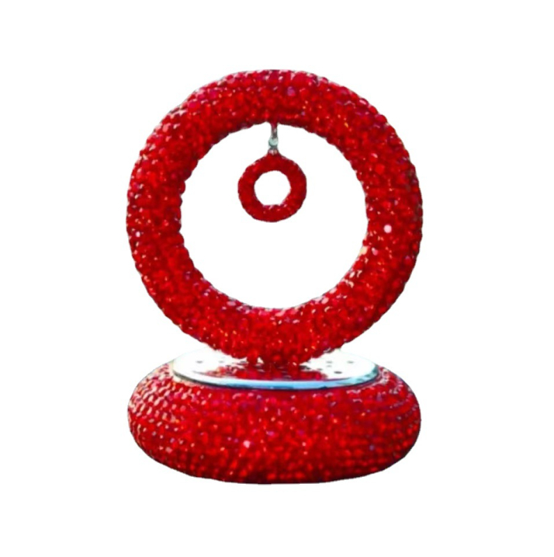 Suport auto pentru parfum cu cristale, stil desen animat, formă inimă dublă pentru consola centrală