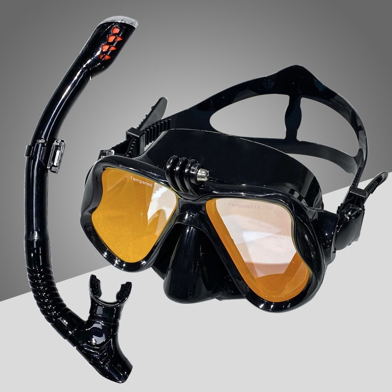 Odrasli set za snorkanje s maskom za ronjenje, potpuno suhi šnorkel, elektroplatirana maska, silikon materijal