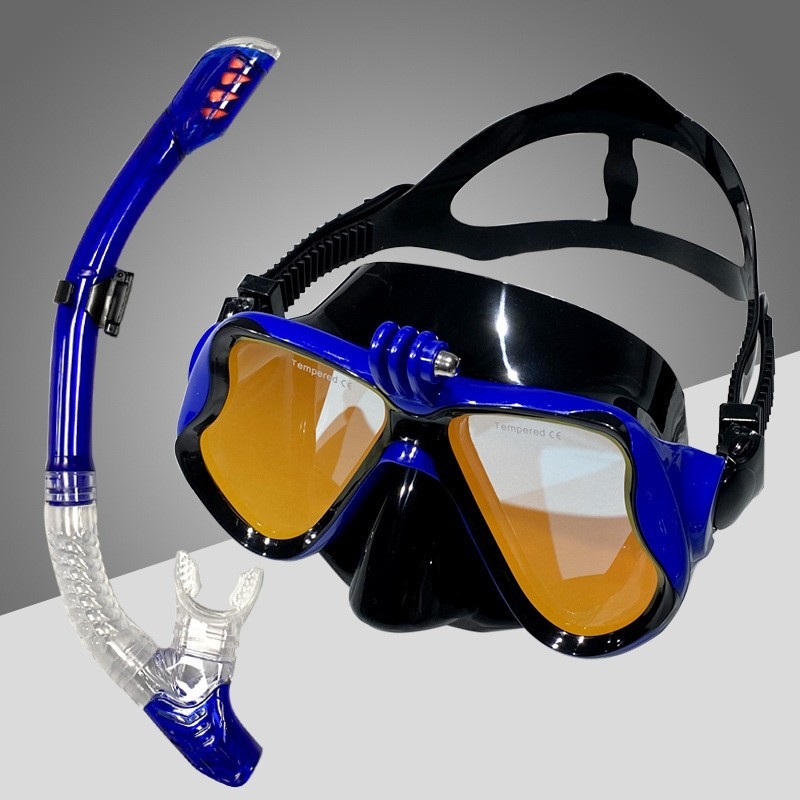 Odrasli set za snorkanje s maskom za ronjenje, potpuno suhi šnorkel, elektroplatirana maska, silikon materijal