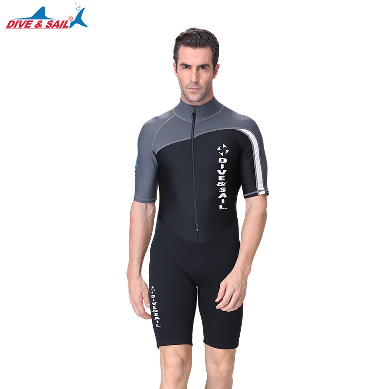 Jednodelni wetsuit – Lycra + Nylon, 1.5 mm, topao i zaštita od sunca za ronjenje, snorkeling i surfanje – DIVE&SAIL
