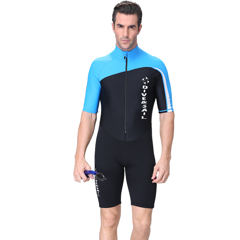 Jednodelni wetsuit – Lycra + Nylon, 1.5 mm, topao i zaštita od sunca za ronjenje, snorkeling i surfanje – DIVE&SAIL