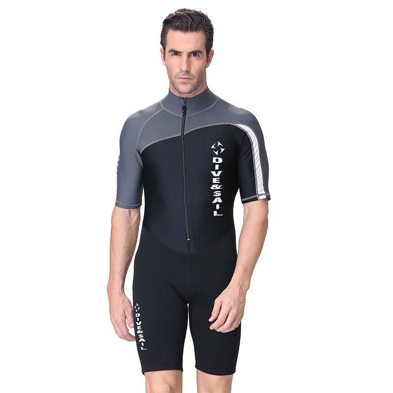 Jednodelni wetsuit – Lycra + Nylon, 1.5 mm, topao i zaštita od sunca za ronjenje, snorkeling i surfanje – DIVE&SAIL