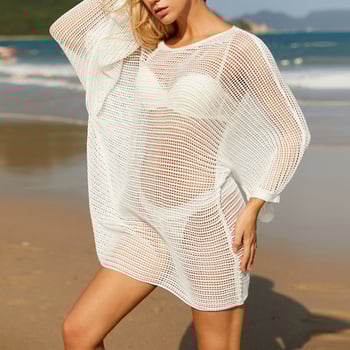 Női strandruha: kötött, nyílt mintázatú, Ice Silk anyag; 75% poliészter; bélés: pamut-keverék; 280 g; alkalmas úszásra és strandolásra