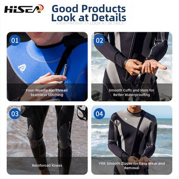 HISEA neoprenski kombinezon, unisex, dugi rukavi, jednodijelni, za ronjenje, snorkeling i surfanje, topao za sve sezone