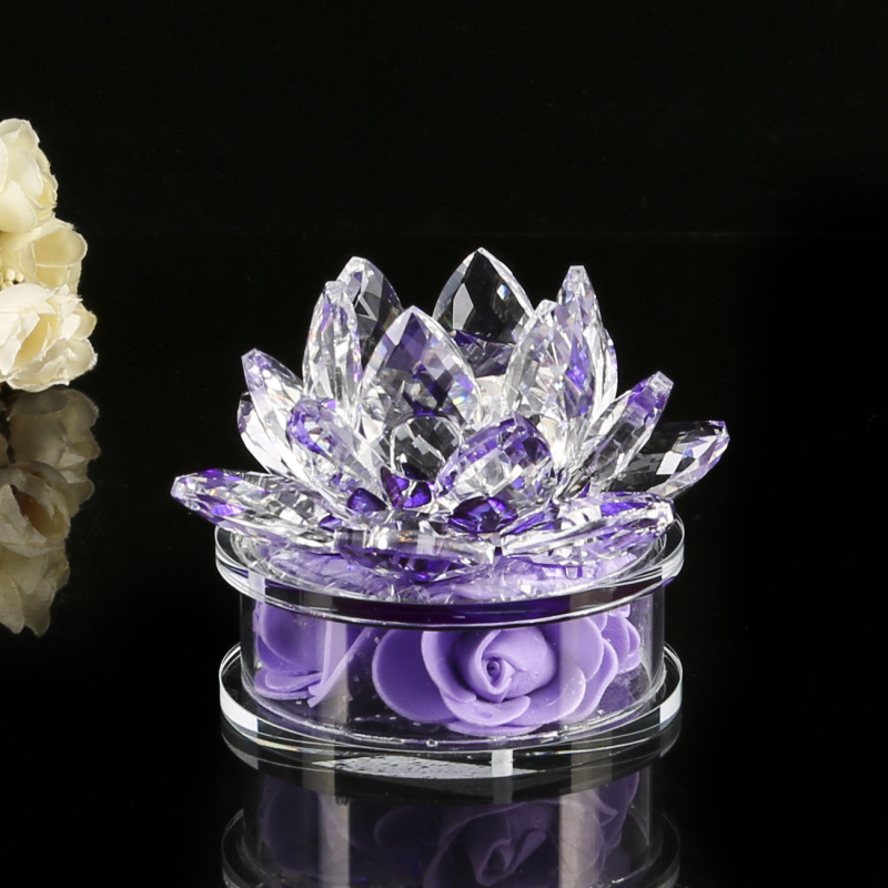 Δοχείο αρωματισμού αυτοκινήτου με βάση από κρύσταλλο λωτού, κρυστάλλινη χειροτεχνία, διακοσμητικό αρωματοθεραπείας — Μάρκα: Hanguan; Ιδιωτικό εμπορικό σήμα: Όχι
