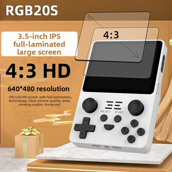 POWKIDDY RGB20S ručna retro konzola s IPS HD zaslonom, operativni sustav otvorenog koda, 16GB memorije, USB, 3,5 mm audio, MP4 player