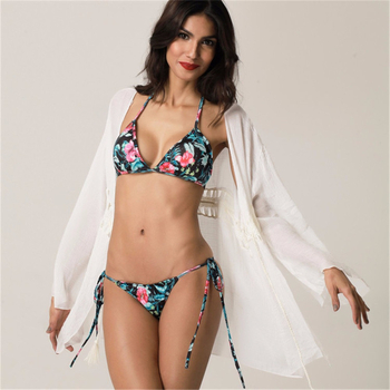 Plažni cover-up za bikini – opušten kroj, izrez s vezom u struku, materijal poliester, podstava poliester, 130 gsm