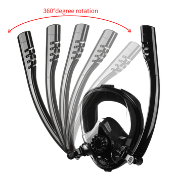 Mască de scufundări antifog, anti-sufocare, separare a respirației, tuburi dual, snorkel uscat complet