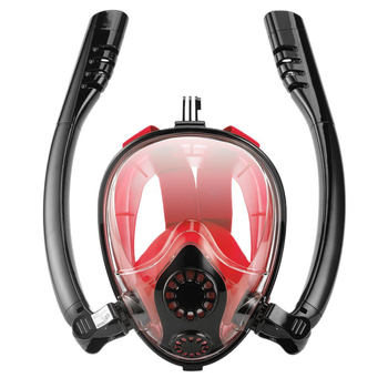 Mască de scufundări antifog, anti-sufocare, separare a respirației, tuburi dual, snorkel uscat complet