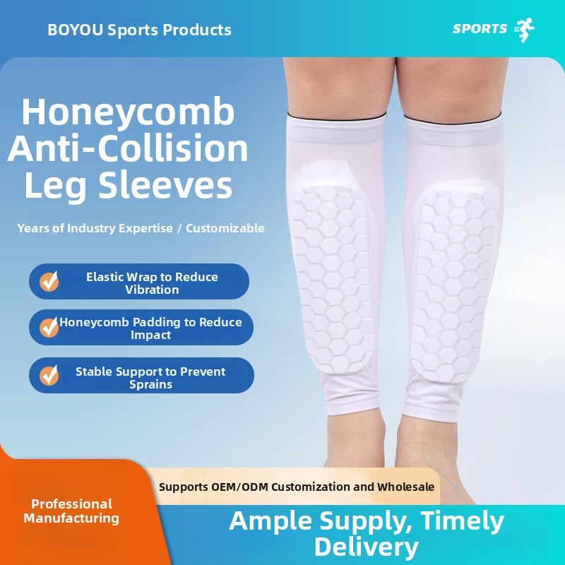 Мъжки комплект чорапи за пищял със фиксирани протектори – ударозащита за футбол и бадминтон, обновена защита