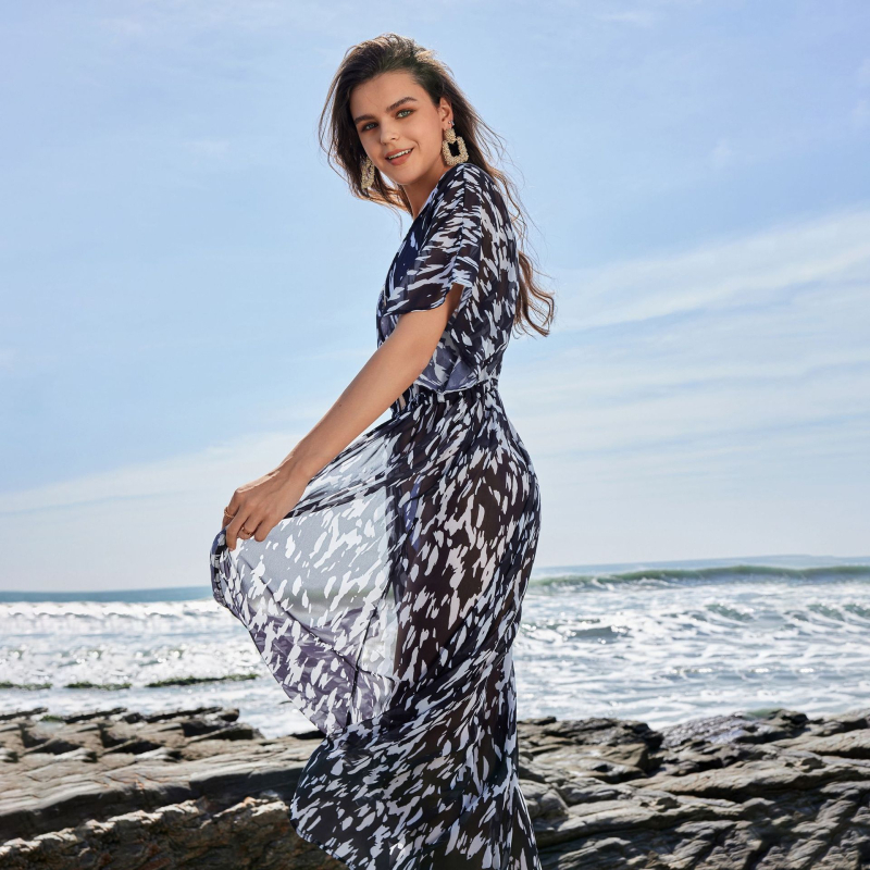 Set de plajă pentru vacanță: material chiffon, 50% poliester, greutate 180 g/m², potrivit pentru înot și activități acvatice