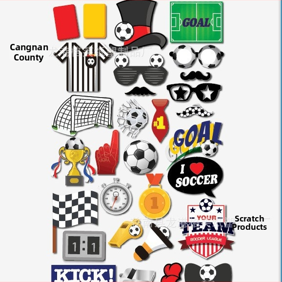 Fotorekvizity pre fanúšikov Majstrovstiev sveta vo futbale – papier, ručne vyrobené, typ rekvizít: Iné, 30 kusov