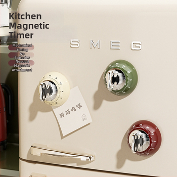 Konyhai mágneses mechanikus időzítő – ABS-kerek ház, mechanikus mozgás, kézi felhúzás, mutató kijelző, riasztó funkció