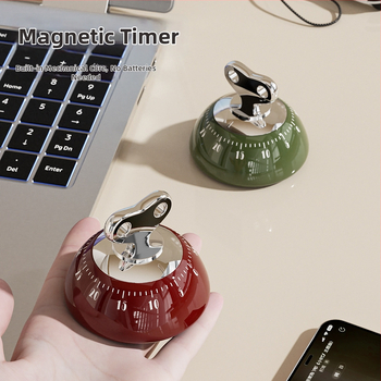 Konyhai mágneses mechanikus időzítő – ABS-kerek ház, mechanikus mozgás, kézi felhúzás, mutató kijelző, riasztó funkció