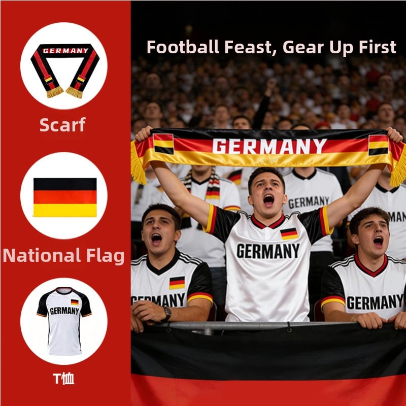 Șal de fan fotbal cu logo personalizat, satin, origine Guangzhou, Cupa Mondială 2026