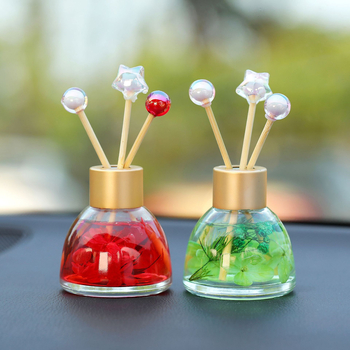 Pot autóillatosító üveg dísz – illóolajjal és szárított virágokkal a szagok eltávolítására és a belső dekorációhoz