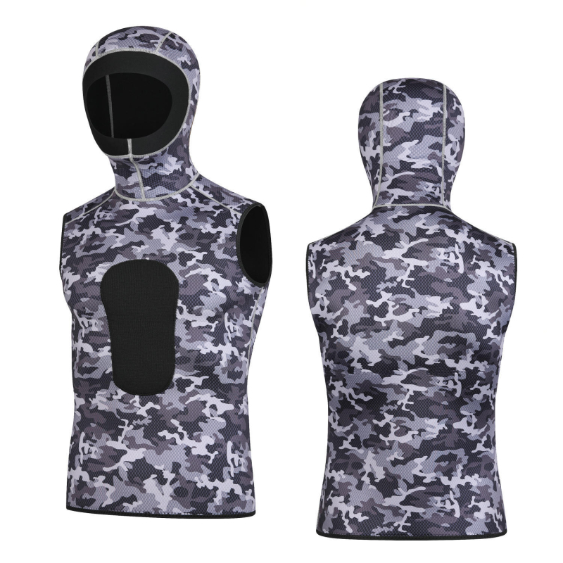3 mm kamuflažni kapuljačasti ronilački wetsuit, unisex odrasli, održava toplinu