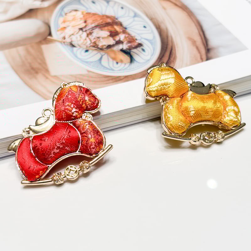 DIY fém kiegészítő részek varrással, ló motívum, kínai retro stílus