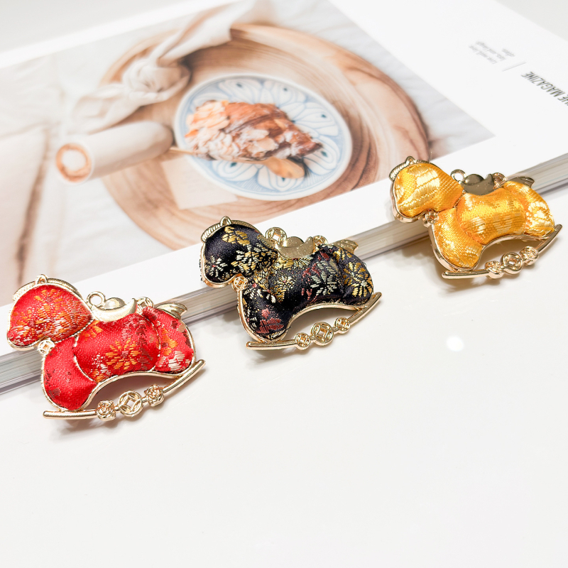 DIY fém kiegészítő részek varrással, ló motívum, kínai retro stílus