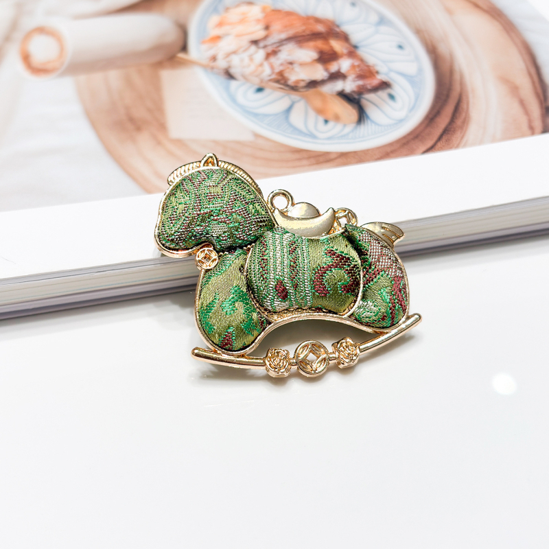 DIY fém kiegészítő részek varrással, ló motívum, kínai retro stílus