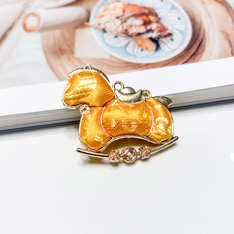 DIY fém kiegészítő részek varrással, ló motívum, kínai retro stílus