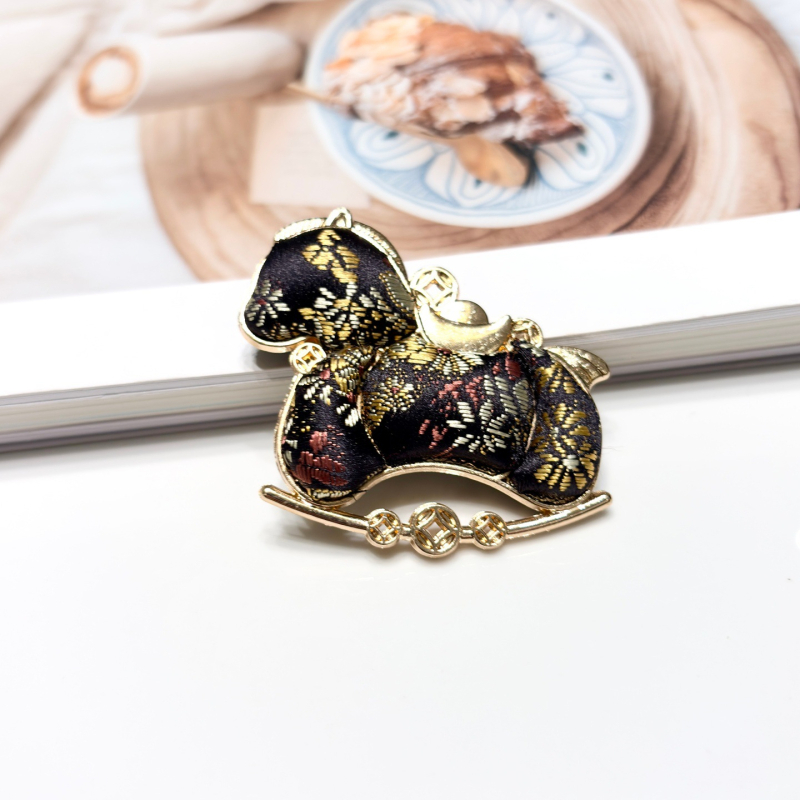 DIY fém kiegészítő részek varrással, ló motívum, kínai retro stílus