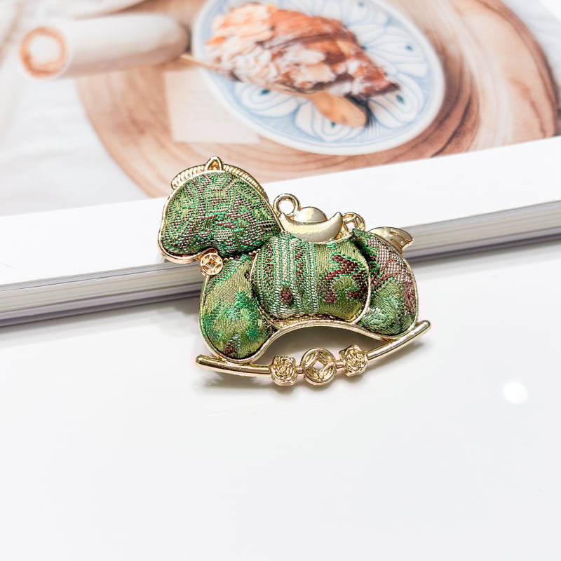 DIY fém kiegészítő részek varrással, ló motívum, kínai retro stílus