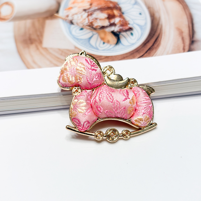 DIY fém kiegészítő részek varrással, ló motívum, kínai retro stílus