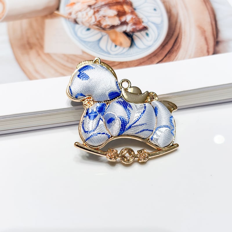 DIY fém kiegészítő részek varrással, ló motívum, kínai retro stílus