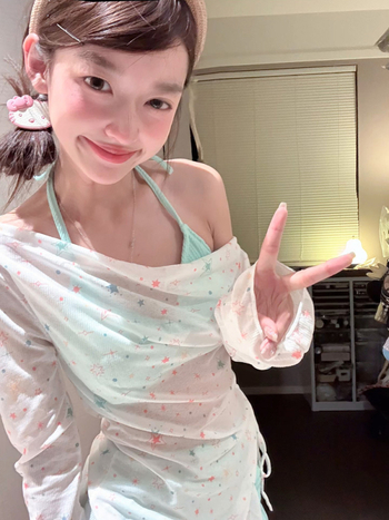 Set de bikini trei piese, cu strat exterior de protecție solară, sutien cu burete, uscare rapidă, elasticitate ridicată